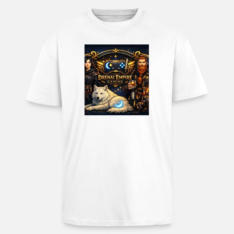 Gaming Banner Tee - Unisex Oversized Heavyweight T-shirt - white