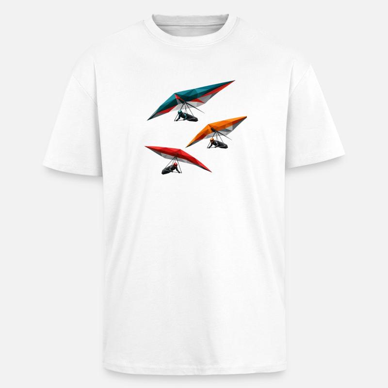 Polygon Hang Gliders Trio - Unisex Oversized Heavyweight T-shirt - white