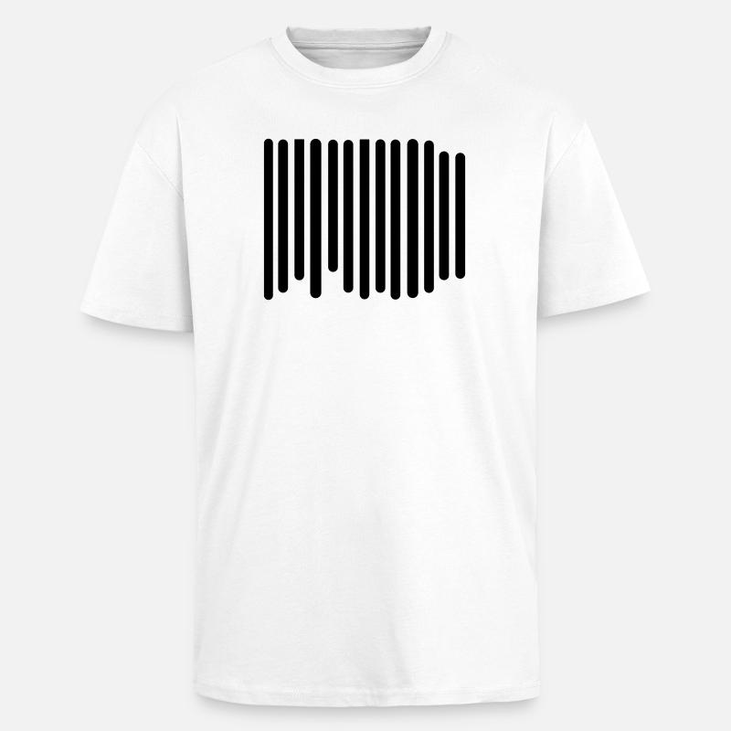Barcode - Oversized Heavyweight Unisex T-Shirt - Weiß
