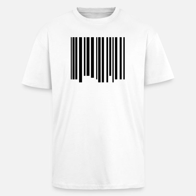 Barcode - Oversized Heavyweight Unisex T-Shirt - Weiß