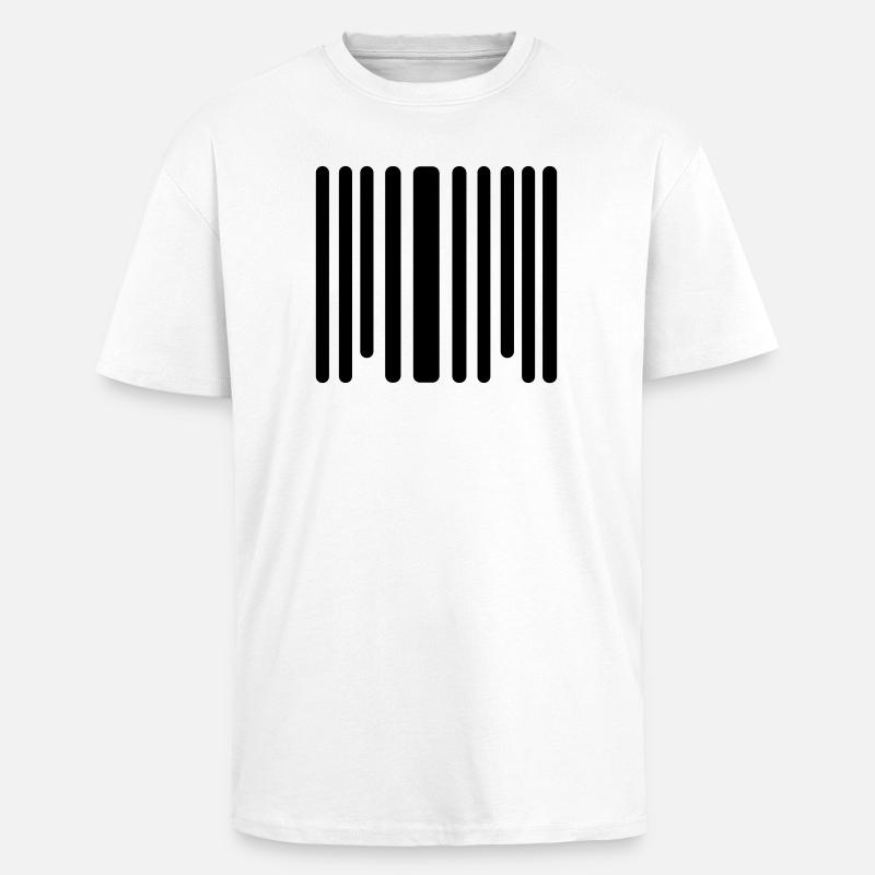 Barcode - Oversized Heavyweight Unisex T-Shirt - Weiß