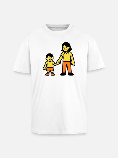 Erzieherin Kind Hand Logo - Oversized Heavyweight Unisex T-Shirt - Weiß
