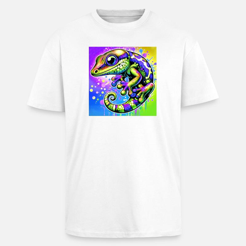Gecko - T-shirt unisexe oversize épais - blanc