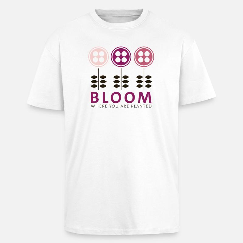 Fleurir - T-shirt unisexe oversize épais - blanc