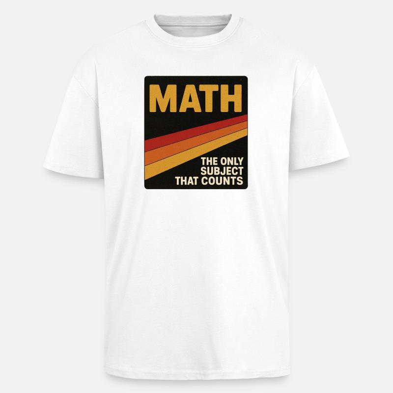 Retro Math Counts Poster - Unisex Oversized Heavyweight T-shirt - white
