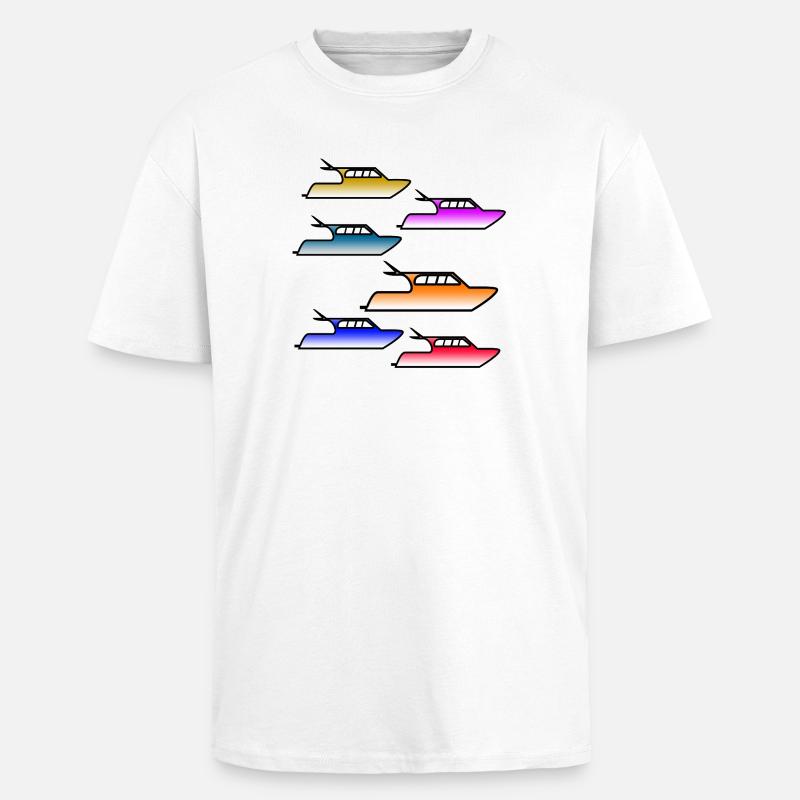 Motorboote - Oversized Heavyweight Unisex T-Shirt - Weiß