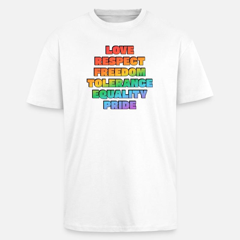 Regenbogenstolz-Werte - Oversized Heavyweight Unisex T-Shirt - Weiß