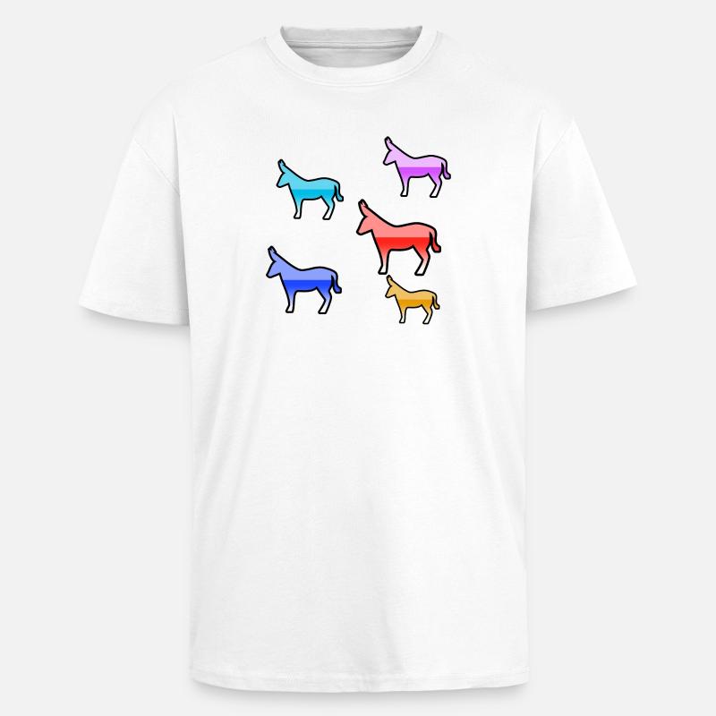 âne - T-shirt unisexe oversize épais - blanc