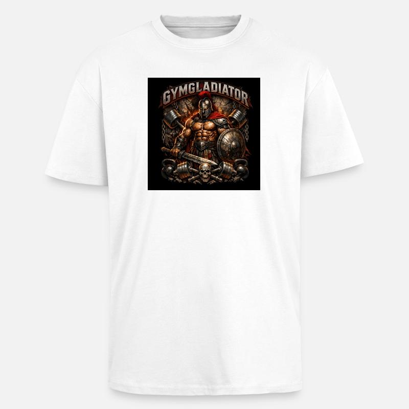 Gym Gladiator - Oversized Heavyweight Unisex T-Shirt - Weiß
