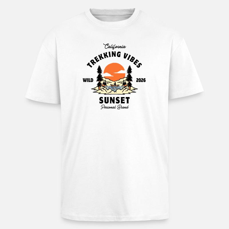 trekking vibes - T-shirt unisexe oversize épais - blanc