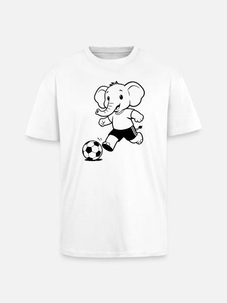 elephant football - Unisex Oversized Heavyweight T-shirt - white