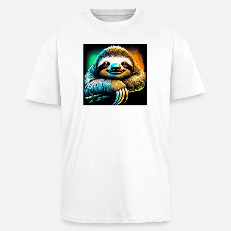 sloth - Unisex Oversized Heavyweight T-shirt - white