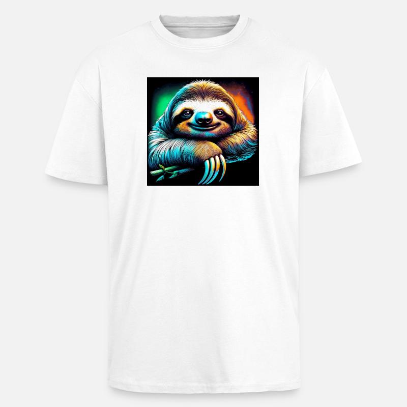 sloth - Unisex Oversized Heavyweight T-shirt - white