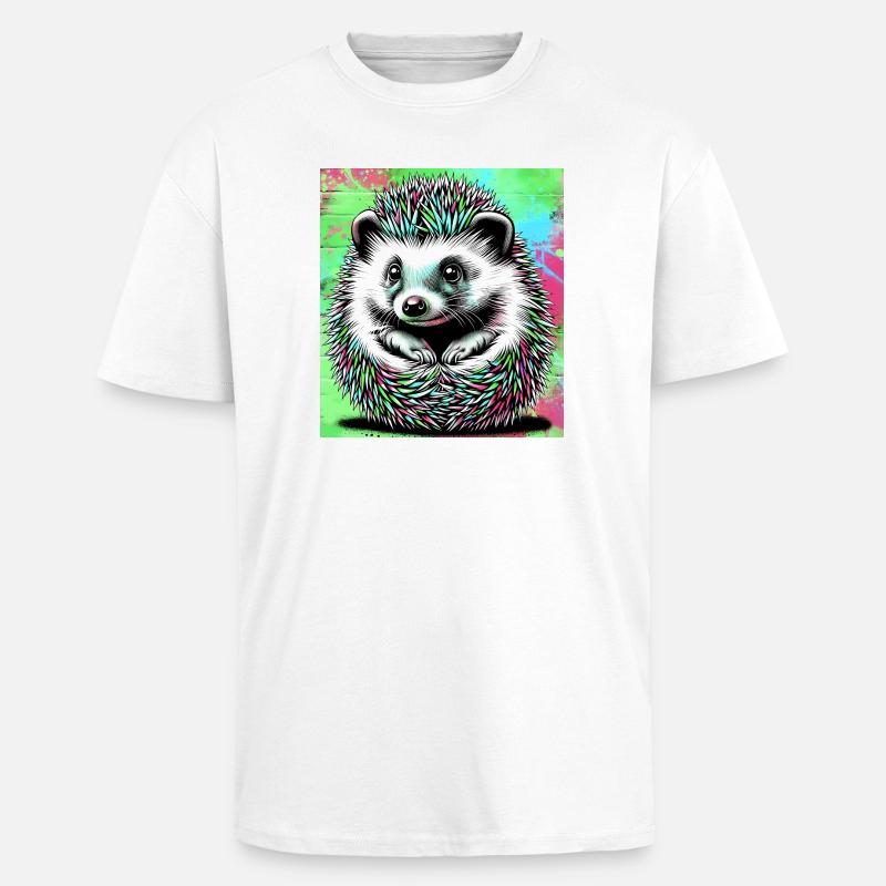 hérisson - T-shirt unisexe oversize épais - blanc