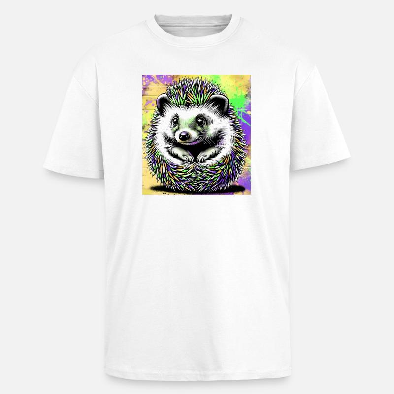 hérisson - T-shirt unisexe oversize épais - blanc