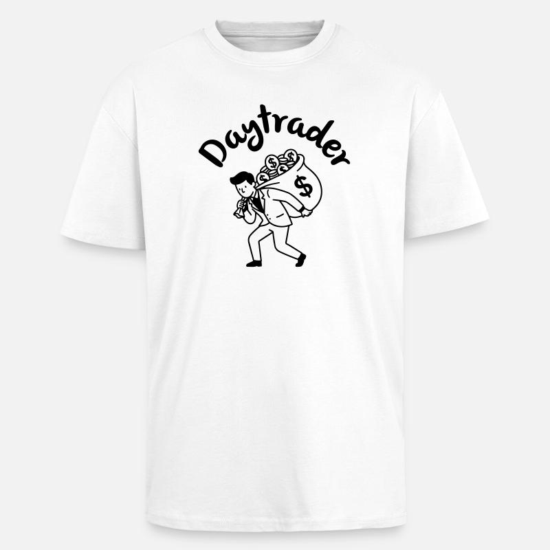 Daytrader - T-shirt unisexe oversize épais - blanc