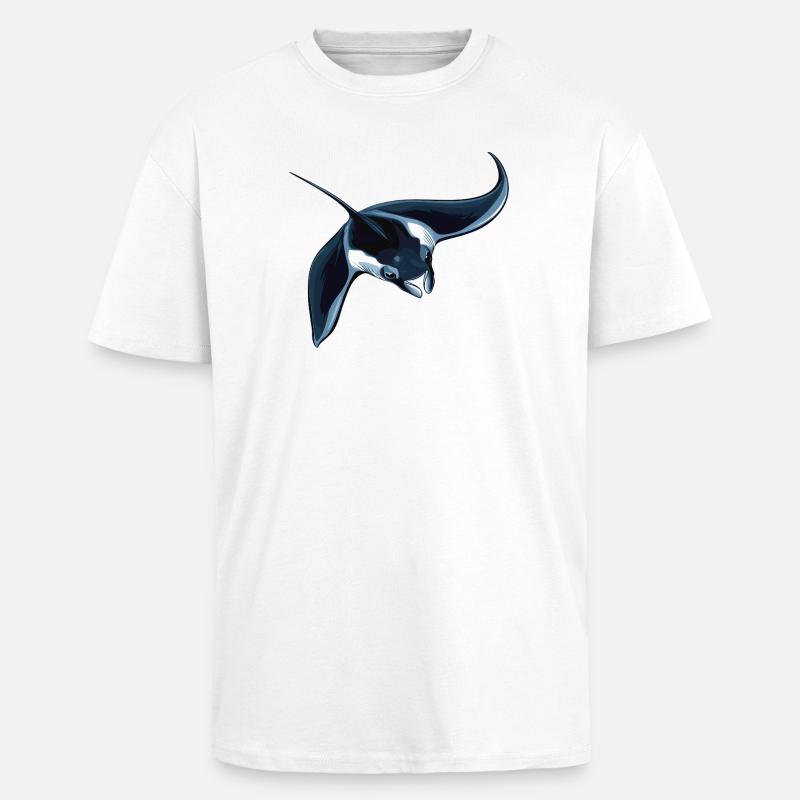 Rochen Mantarochen - Oversized Heavyweight Unisex T-Shirt - Weiß