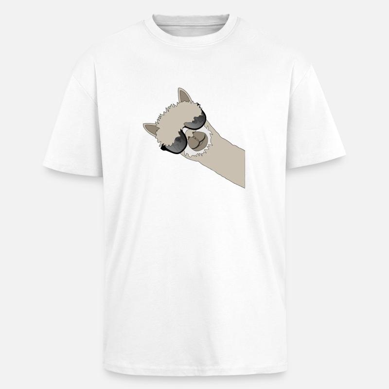 alpaga - T-shirt unisexe oversize épais - blanc