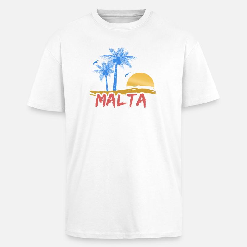 Malte - T-shirt unisexe oversize épais - blanc