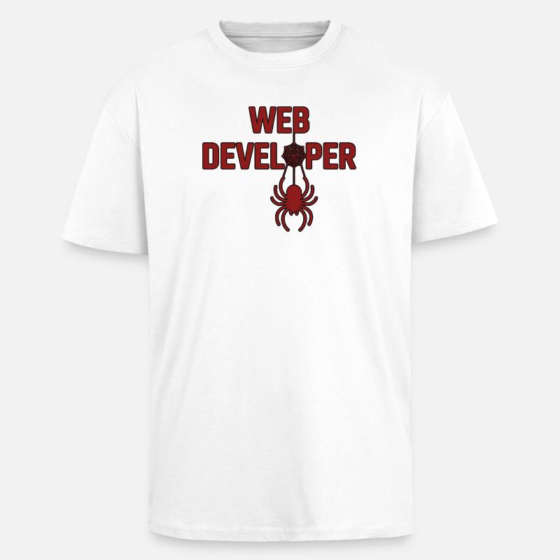 Web Developer Spider Logo Shirt - Unisex Oversized Heavyweight T-shirt - white