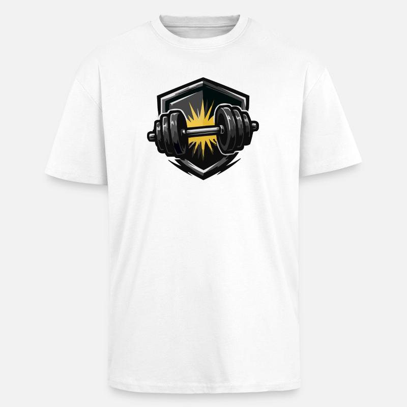 Kraft Schild Hantel Burst - Oversized Heavyweight Unisex T-Shirt - Weiß