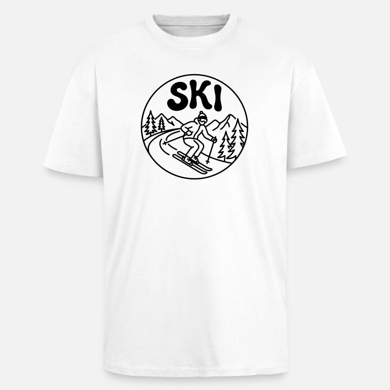 Ski - Unisex Oversized Heavyweight T-shirt - white