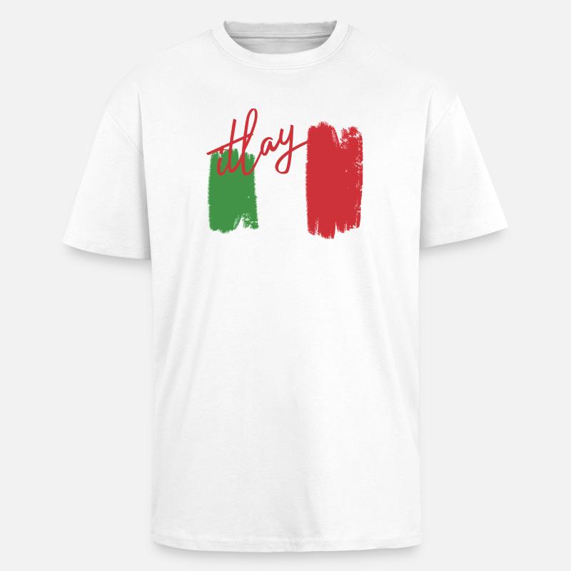 Drapeau italien - T-shirt unisexe oversize épais - blanc