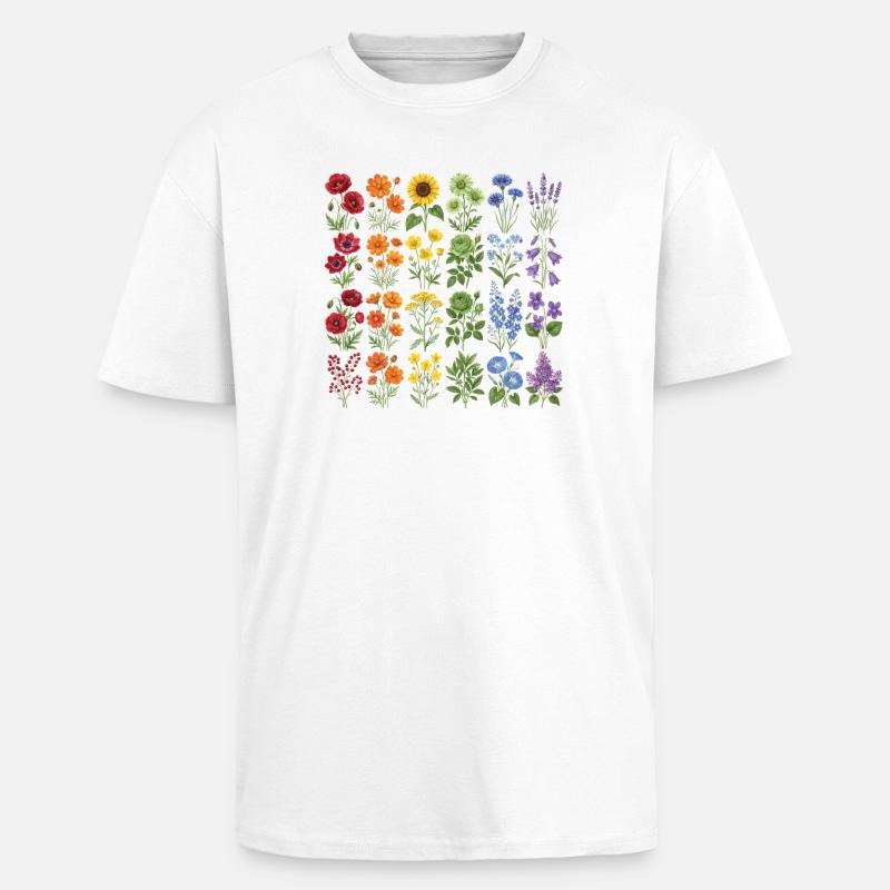 LGBTQ-Pride-Monat – Regenbogenblumen - Oversized Heavyweight Unisex T-Shirt - Weiß