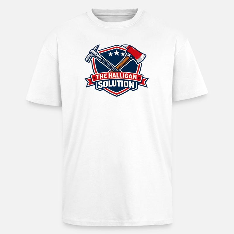 Halligan Solution Schild Grafik - Oversized Heavyweight Unisex T-Shirt - Weiß