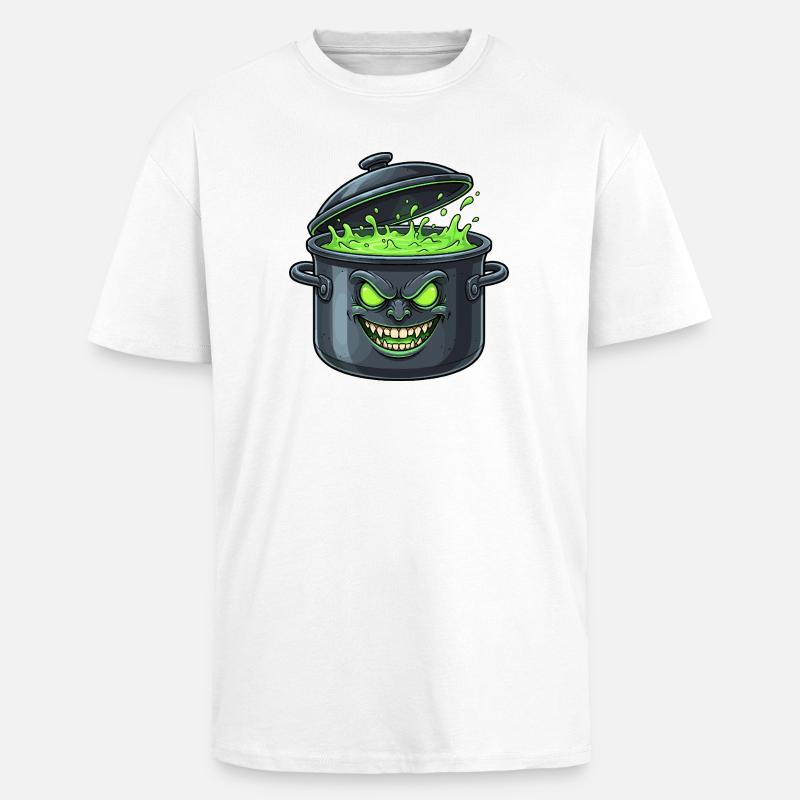 Spooky Green Pot Magic - Unisex Oversized Heavyweight T-shirt - white