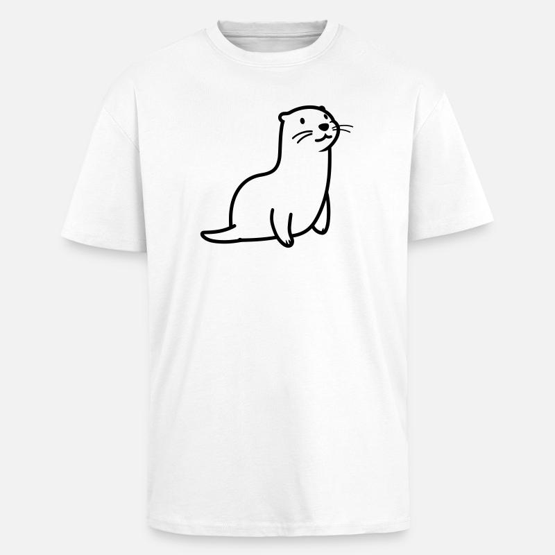 loutre - T-shirt unisexe oversize épais - blanc