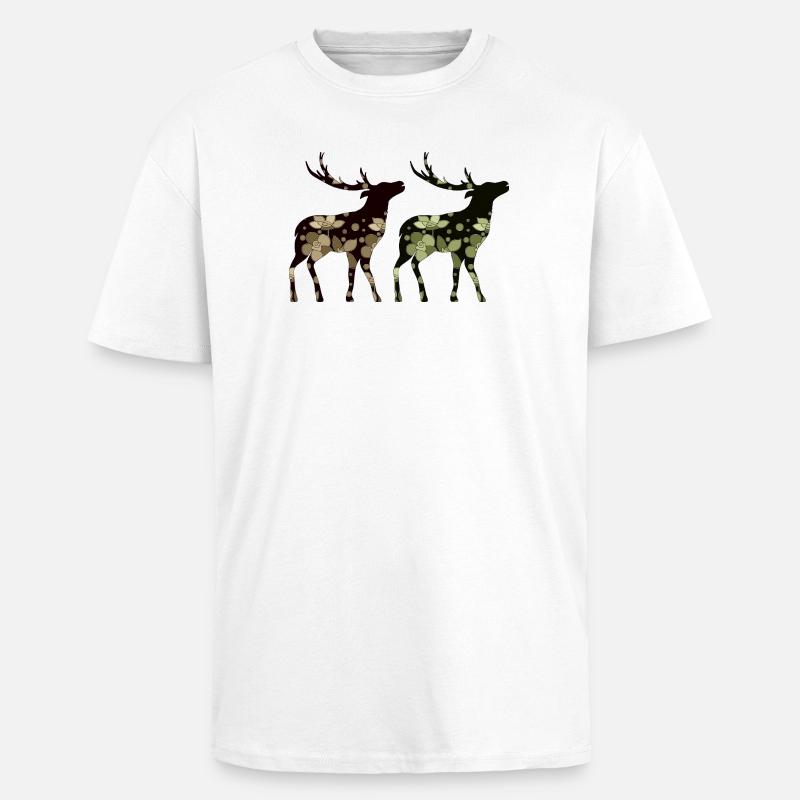 Deer - Unisex Oversized Heavyweight T-shirt - white