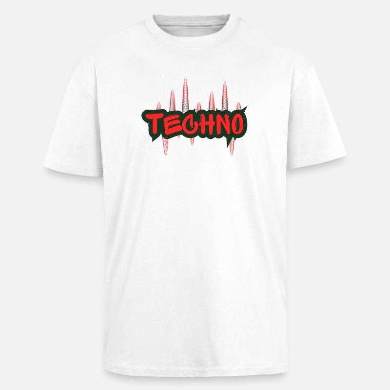 Techno - Unisex Oversized Heavyweight T-shirt - white