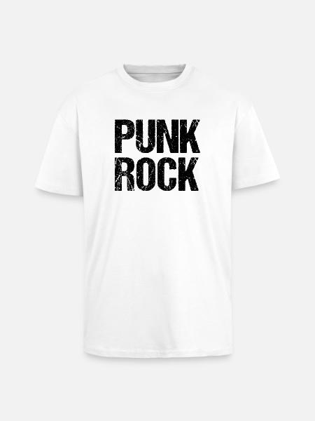 Distressed Punk Rock Logo-Design - Oversized Heavyweight Unisex T-Shirt - Weiß