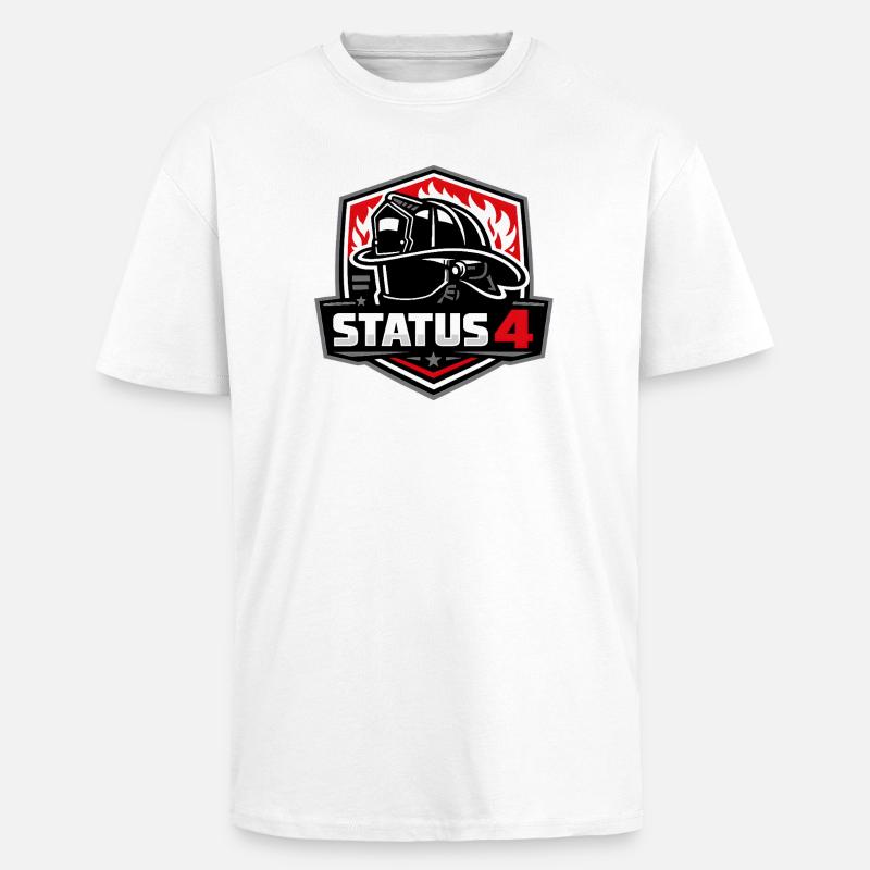 Status4 Fire Brigade Protection Logo - Unisex Oversized Heavyweight T-shirt - white