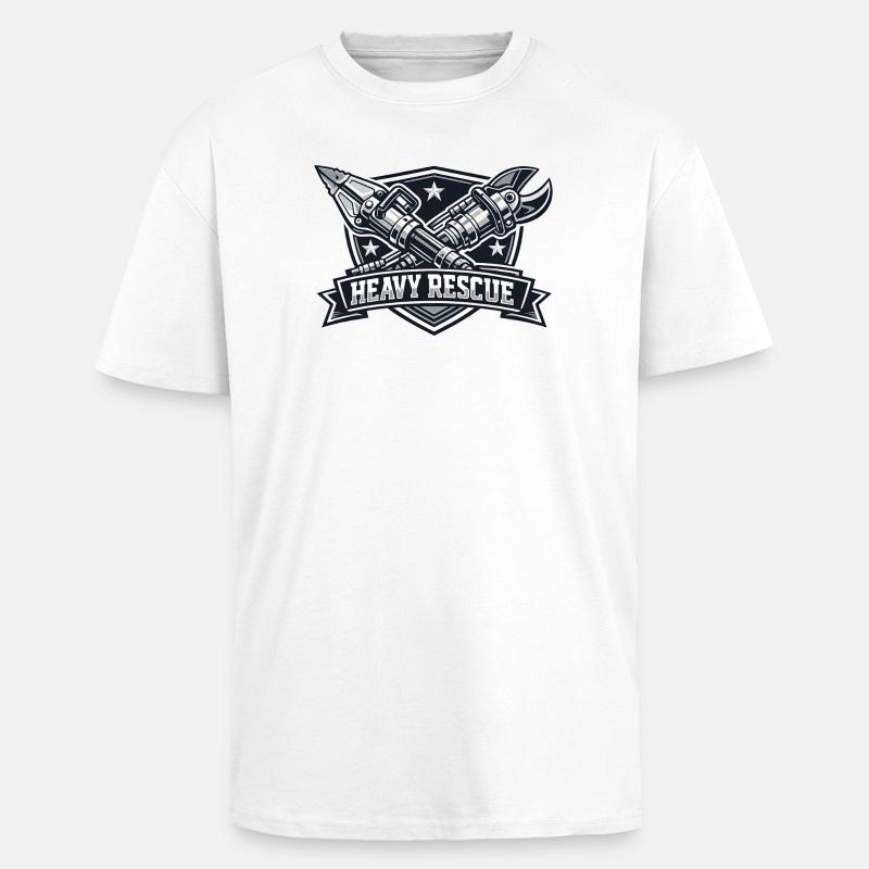 Schwerer Rettung Logo - Oversized Heavyweight Unisex T-Shirt - Weiß