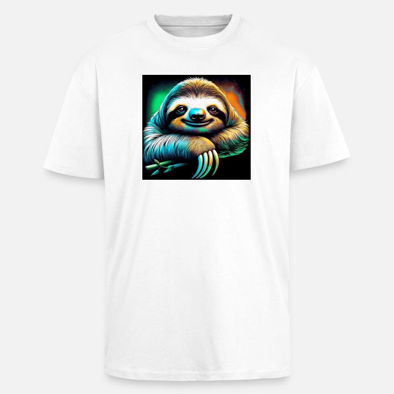 sloth - Unisex Oversized Heavyweight T-shirt - white