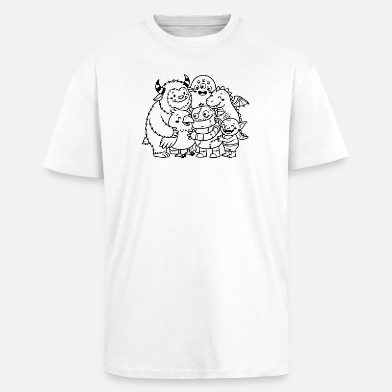 monsters cute - Unisex Oversized Heavyweight T-shirt - white