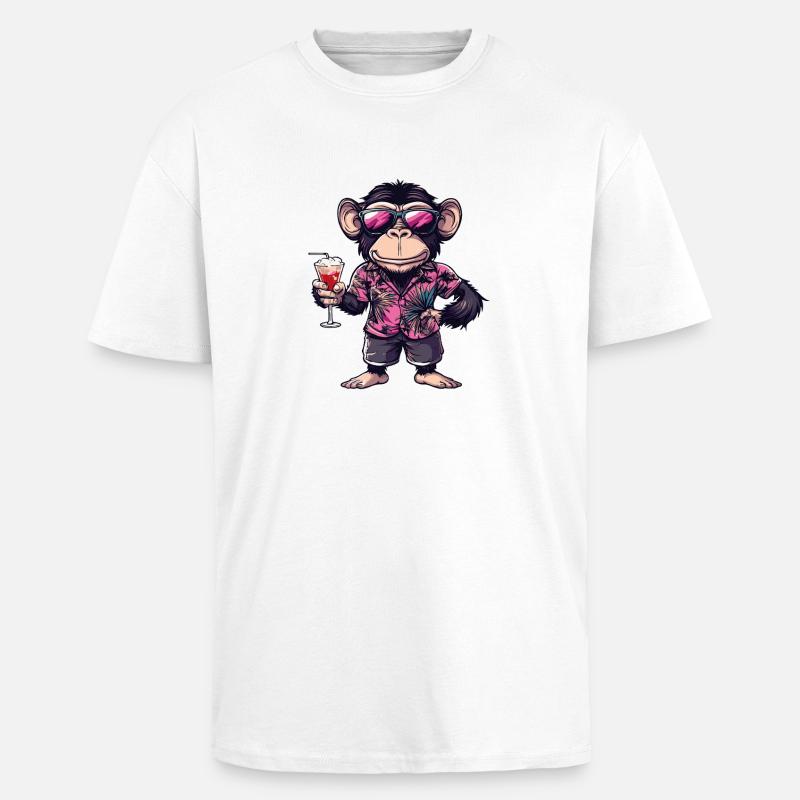 Gorilla Comic Sommer - Oversized Heavyweight Unisex T-Shirt - Weiß
