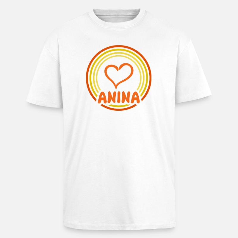 Gift for Anina - Unisex Oversized Heavyweight T-shirt - white