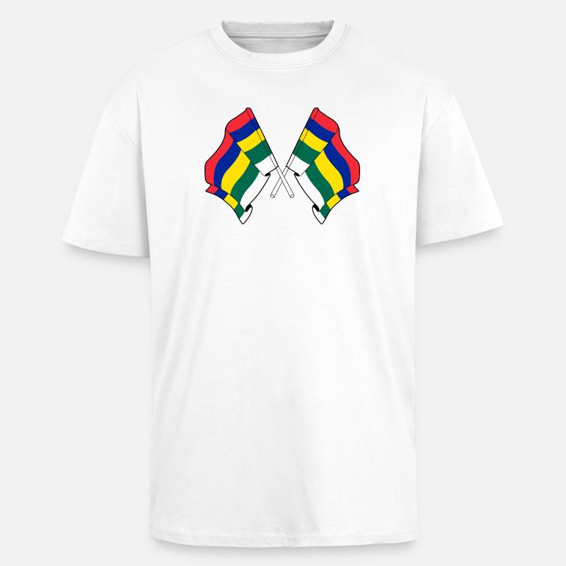 Crossed Terschelling Flags – Island Pride - Unisex Oversized Heavyweight T-shirt - white