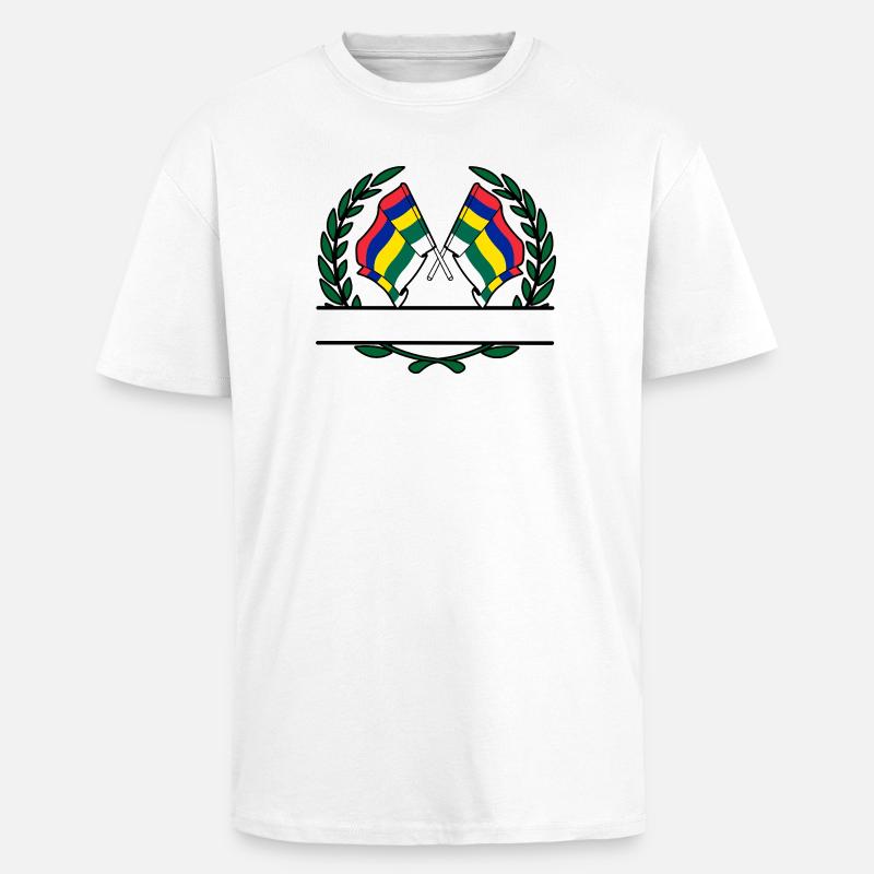 Terschelling Laurel Flags – Island Pride - Unisex Oversized Heavyweight T-shirt - white