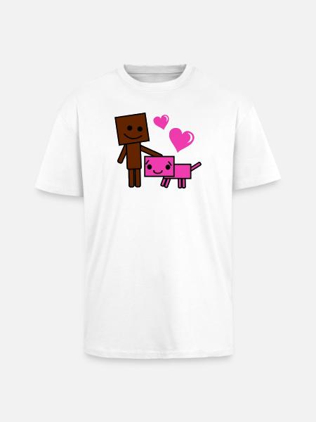 Herzfreunde Roboter Hund - Oversized Heavyweight Unisex T-Shirt - Weiß