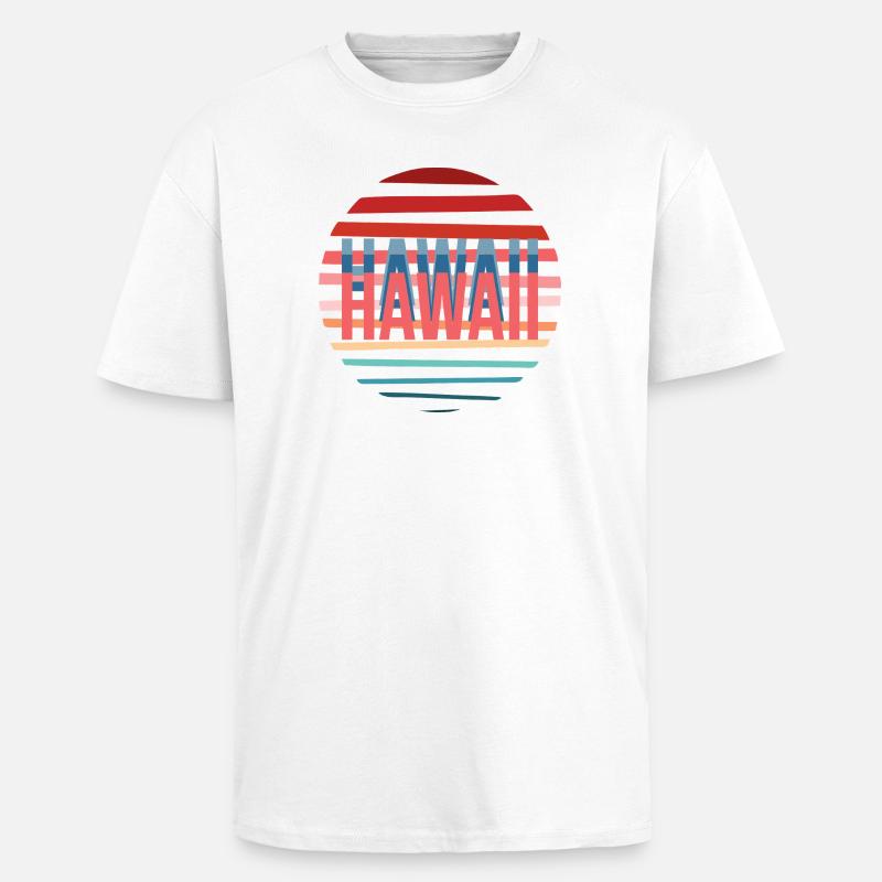 Hawai retro sun - Oversized Heavyweight Unisex T-Shirt - Weiß