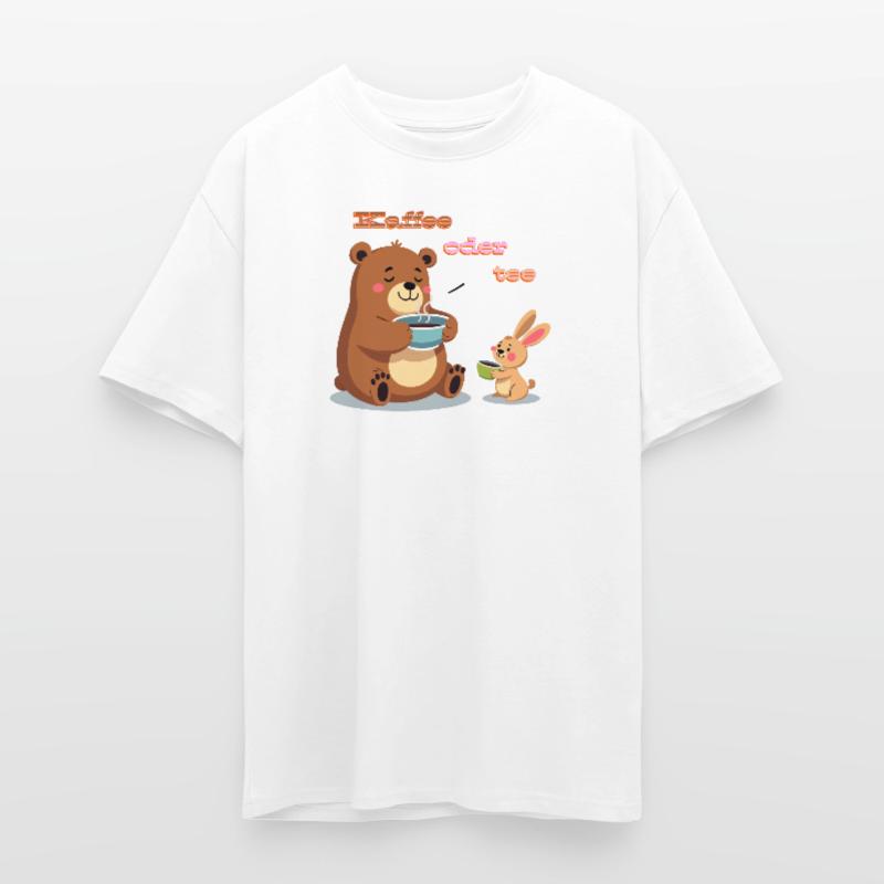 Kaffee oder Tee? Müder Bär und Hase Morgenmuffel Oversized Heavyweight Unisex T-Shirt