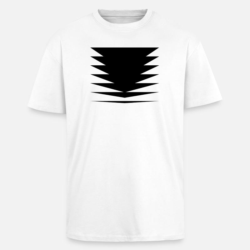 Black triangles design - Unisex Oversized Heavyweight T-shirt - white