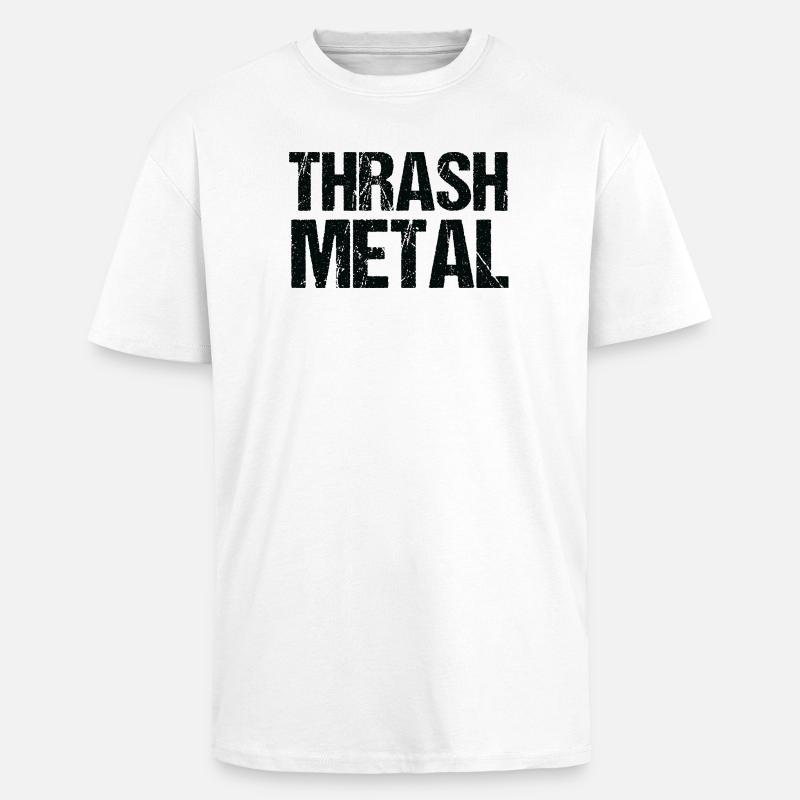 Thrash Metal Bold Typography - Unisex Oversized Heavyweight T-shirt - white