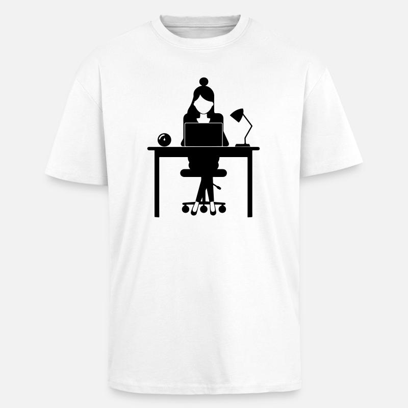 Frau Computer Job Büro - Oversized Heavyweight Unisex T-Shirt - Weiß
