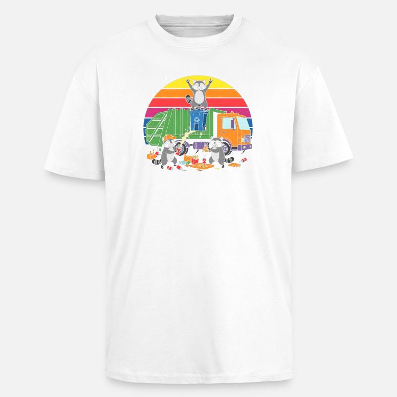 Recycling-Räuber im Regenbogen - Oversized Heavyweight Unisex T-Shirt - Weiß