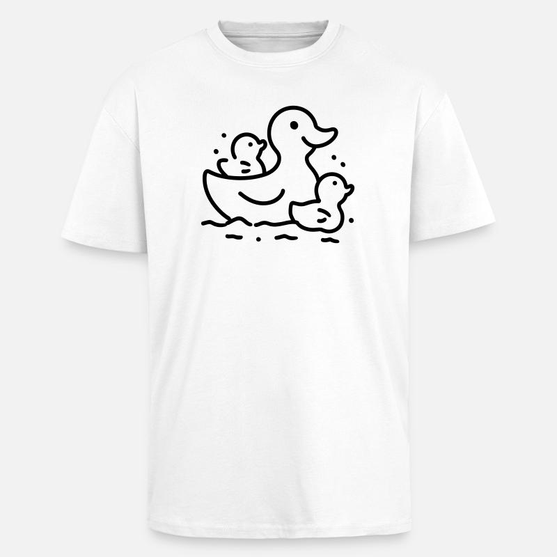 Duck Family - Unisex Oversized Heavyweight T-shirt - white